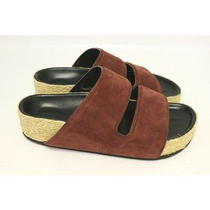 CELINE PHOEBE PHILO Burgundy Suede Sandals